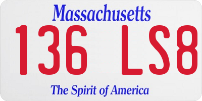 MA license plate 136LS8