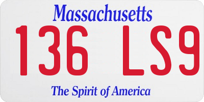 MA license plate 136LS9