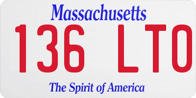 MA license plate 136LT0