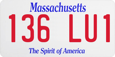 MA license plate 136LU1