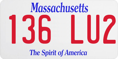 MA license plate 136LU2