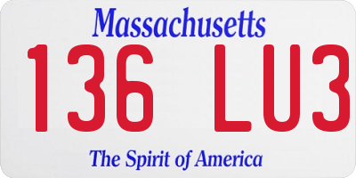 MA license plate 136LU3