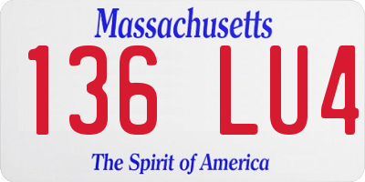 MA license plate 136LU4