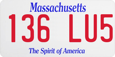 MA license plate 136LU5