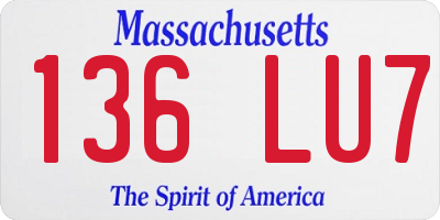 MA license plate 136LU7