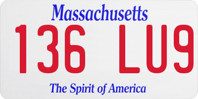 MA license plate 136LU9