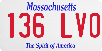 MA license plate 136LV0
