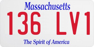 MA license plate 136LV1