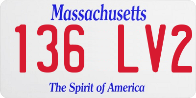 MA license plate 136LV2