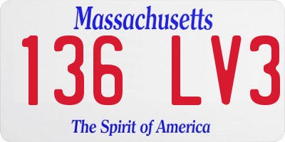MA license plate 136LV3
