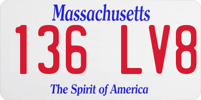 MA license plate 136LV8