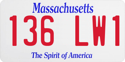 MA license plate 136LW1