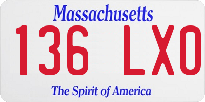 MA license plate 136LX0