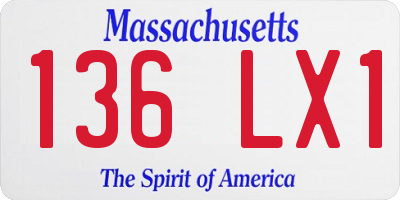 MA license plate 136LX1