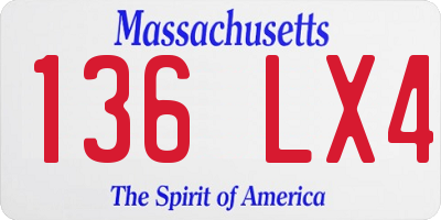 MA license plate 136LX4