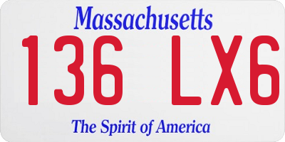 MA license plate 136LX6