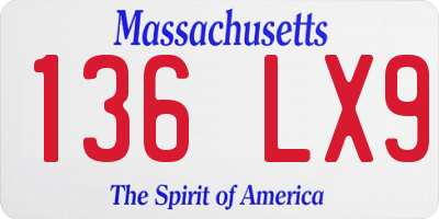 MA license plate 136LX9