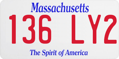 MA license plate 136LY2