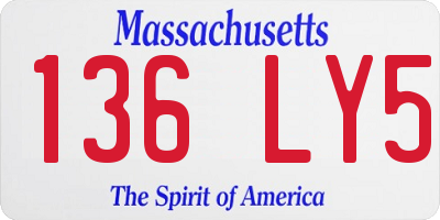MA license plate 136LY5
