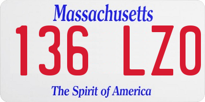 MA license plate 136LZ0