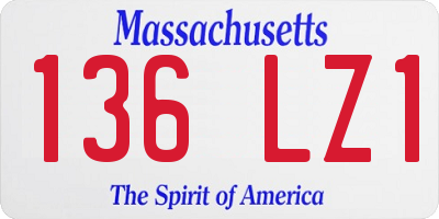MA license plate 136LZ1