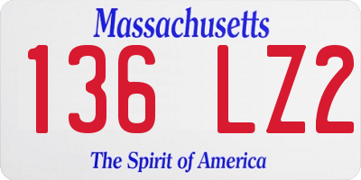 MA license plate 136LZ2