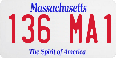 MA license plate 136MA1