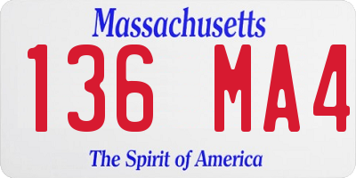 MA license plate 136MA4