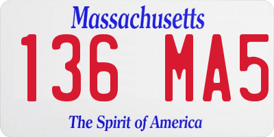 MA license plate 136MA5