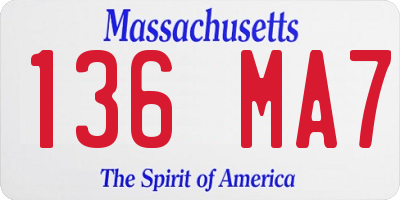 MA license plate 136MA7