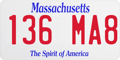 MA license plate 136MA8