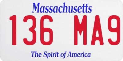 MA license plate 136MA9