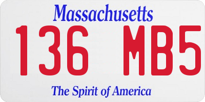 MA license plate 136MB5