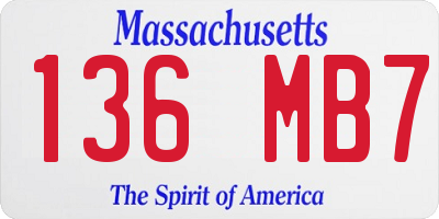MA license plate 136MB7