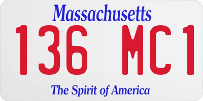 MA license plate 136MC1