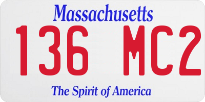 MA license plate 136MC2
