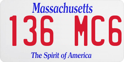 MA license plate 136MC6