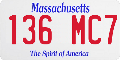 MA license plate 136MC7
