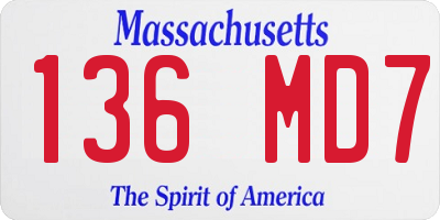 MA license plate 136MD7