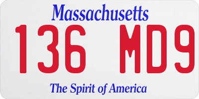 MA license plate 136MD9