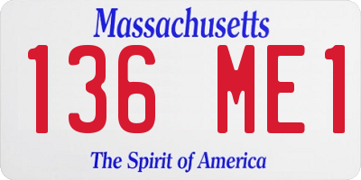 MA license plate 136ME1