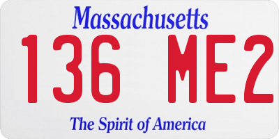 MA license plate 136ME2