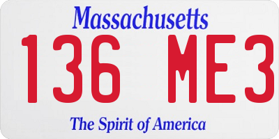 MA license plate 136ME3