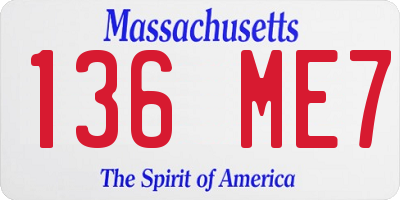 MA license plate 136ME7