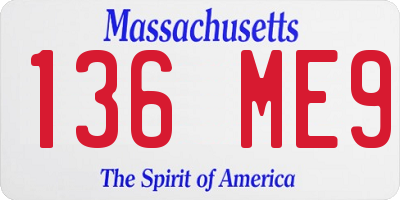 MA license plate 136ME9