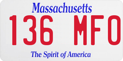 MA license plate 136MF0