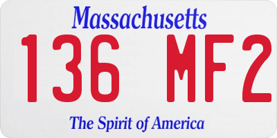MA license plate 136MF2