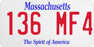 MA license plate 136MF4