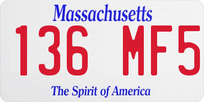 MA license plate 136MF5