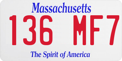 MA license plate 136MF7